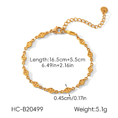 304 Stainless Steel Link Chain Bracelets for Women WG02468-03-1