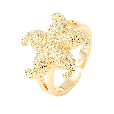 Ocean Brass Cuff Open Rings RJEW-Z129-01G-03-1