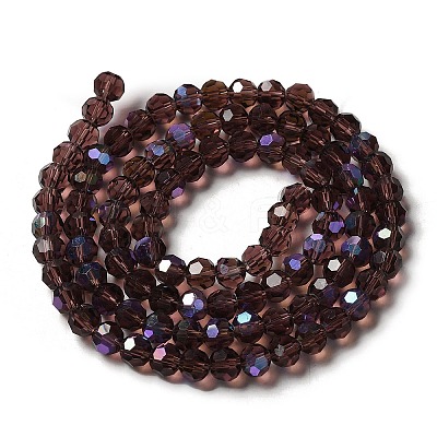 Electroplate Transparent Glass Beads Strands EGLA-A035-T6mm-L13-1