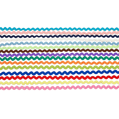 30 Yards 15 Colors Polyester Wavy Fringe Trim Ribbon OCOR-DC0001-08-1