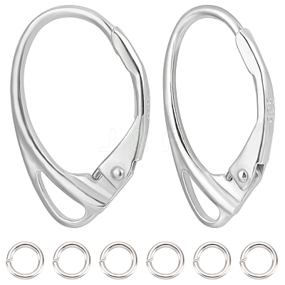 6Pcs 925 Sterling Silver Leverback Earring Findings FIND-BBC0002-66-1
