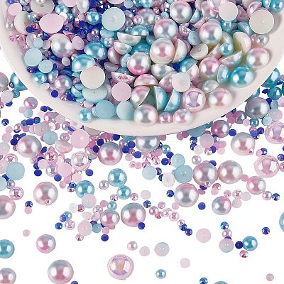 60g Resin patch multi size mixed pearl patch DIY jewelry accessories(2 bags) JX586B-1