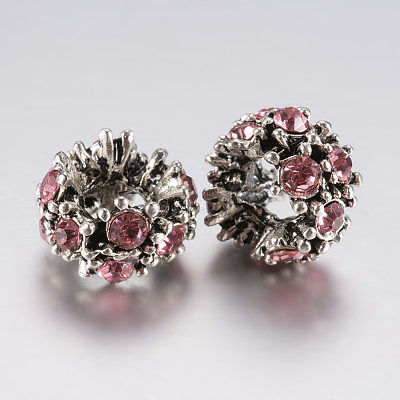 Tibetan Style Alloy Rhinestone European Beads PALLOY-F200-04D-1