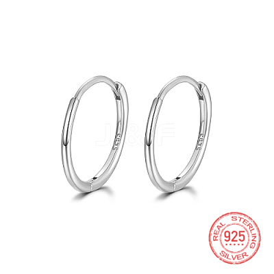 Anti-Tarnish Rhodium Plated 925 Sterling Silver Huggie Hoop Earrings IK9735-06-1