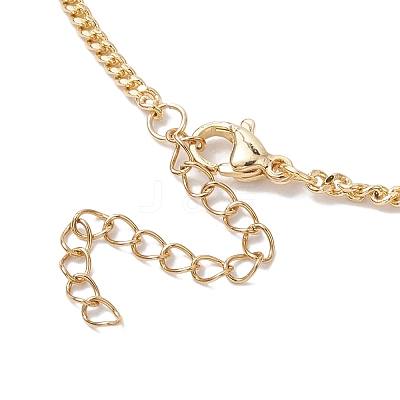 Brass Curb Chain Anklets AJEW-AN00603-1