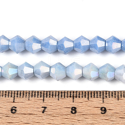 Anti-Tarnish Electroplate Bicone Glass Beads Strands EGLA-T021-6mm-16-09-1