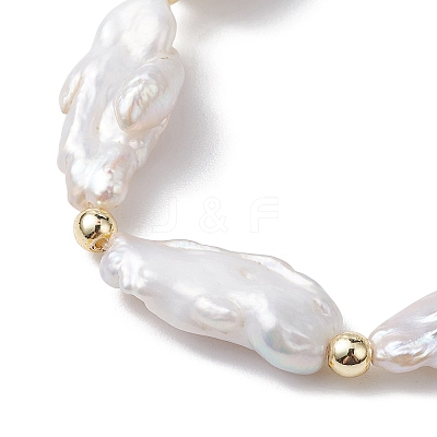 Natural Keshi Pearl Stretch Bracelets for Women BJEW-JB10244-1