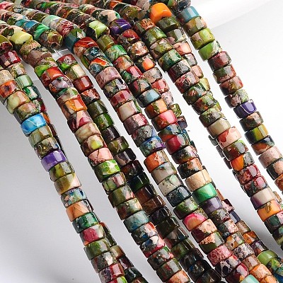 Dyed Natural Imperial Jasper Beads Strands G-M276-06-C-1