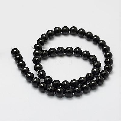 Natural Black Onyx Beads Strands G-N0309-23-6mm-1