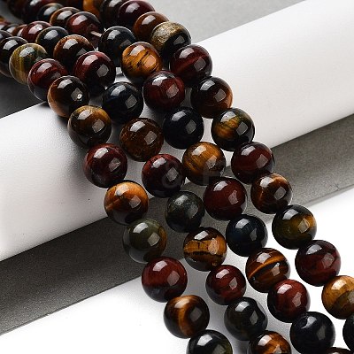 Natural Tiger Eye Beads Strands G-G448-8mm-21AB-1