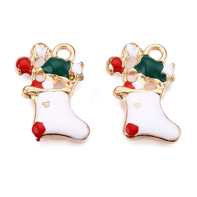 Christmas Theme Alloy Enamel Pendants ENAM-T020-10X-1