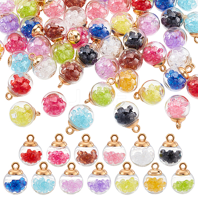 104Pcs 13 Colors Glass Globle Pendants GLAA-ME0001-29-1