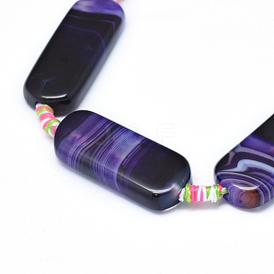 Natural Banded Agate/Striped Agate Beads Strands G-L544-022-1