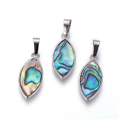 Abalone Shell/Paua Shell Pendants SSHEL-L008-77P-1