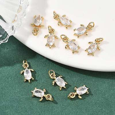 SHEGRACE Brass Clear Cubic Zirconia Charms XGRQ2O935-417G-1