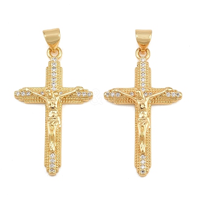 Easter Brass Micro Pave Clear Cubic Zirconia Pendants CU-CBADC6C-09G-03-1