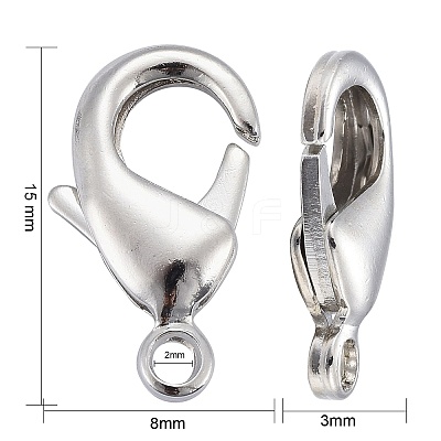 Platinum Brass Lobster Claw Clasps X-KK-903-N-NF-1