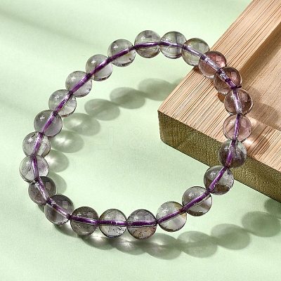 Natural Amethyst Round Beads Stretch Bracelets for Women BJEW-L712-B04-8mm-1