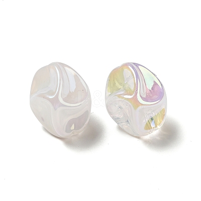 UV Plating Rainbow Iridescent Acrylic Beads LS-PACR-M002-07A-1
