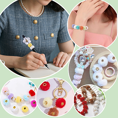72Pcs 12 Colors Polyester European Beads OPDL-PH0001-08-1