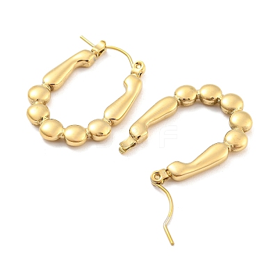 Oval Bubble 304 Stainless Steel Hoop Earring for Women EJEW-C067-01G-1