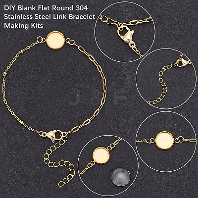 12Pcs 6 Styles 304 Stainless Steel Paperclip Chain Satellite Chain Bracelet Making BJEW-SP0001-28-1