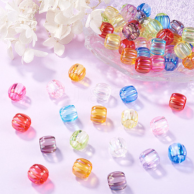 100Pcs UV Plating Transparent Acrylic European Beads TACR-TA0001-93B-1