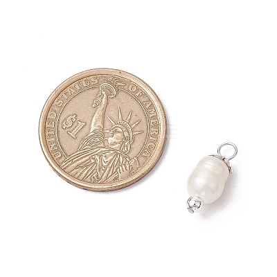 Natural Cultured Freshwater Pearl Rice Pendants PALLOY-JF03919-01-1