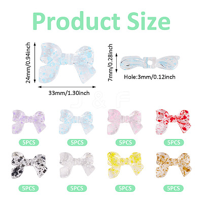 40Pcs 8 Colors Transparent Acrylic Beads OACR-TA0004-05-1