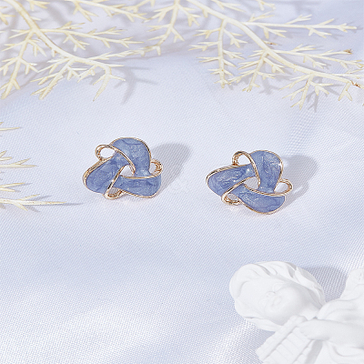 1Pair Alloy Enamel Stud Earrings EJEW-LP0008-008-1