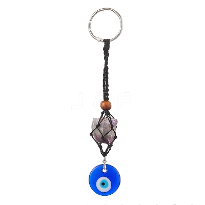 Handmade Evil Eye Lampwork Pendant Decoraton HJEW-JM02027-02-1
