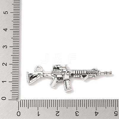 Tibetan Style Alloy Submachine Pendants X-TIBEP-Q043-135-RS-1