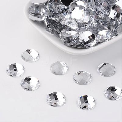 Acrylic Rhinestone Cabochons GACR-R002-14mm-08-1