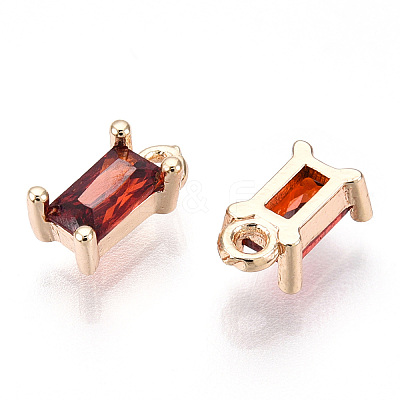 Brass Cubic Zirconia Charms X1-KK-S350-367O-1