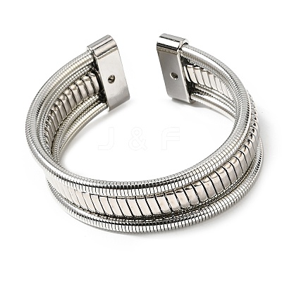 Iron Multi-strand Snake Chain Cuff Bangles for Women BJEW-P390-01C-P-1