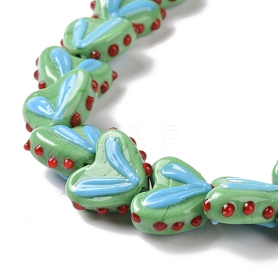 Heart Handmade Lampwork Beads Strands LAMP-G150-01G-1