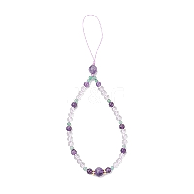 Natural Amethyst Mobile Straps HJEW-JM03413-01-1