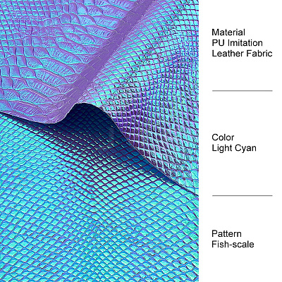 Fish-scale Pattern Laser PU Imitation Leather Fabric FIND-WH0110-262B-1