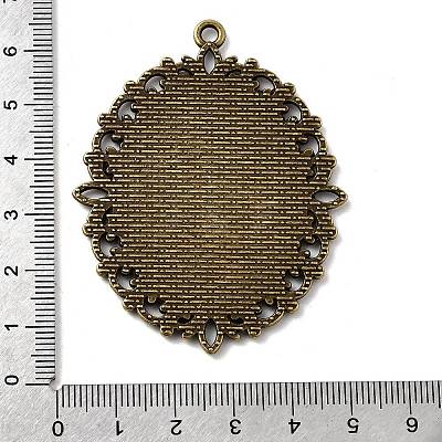 Large Vintage Tibetan Style Alloy Pendant Cabochon Settings TIBEP-M018-70AB-NF-1