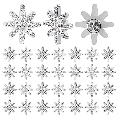36Pcs Plastic with Rhinestone Brooches JEWB-GA00008-1