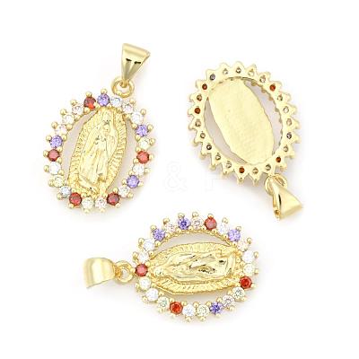 Brass Micro Pave Cubic Zirconia Pendants KK-I657-32G-A-1