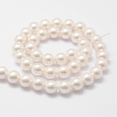 Shell Pearl Bead Strands BSHE-L026-03-6mm-1