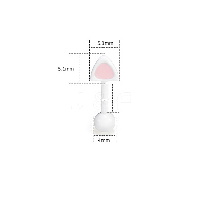 316L Surgical Stainless Steel Enamel Pink Cat Ear Shaped Cartilage Earrings for Women FS-WGA9D26-10-1