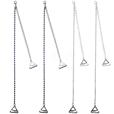 2 Pairs 2 Colors Adjustable Brass Rhinestone Chain Non-slip Bra Straps DIY-GF0007-71-1