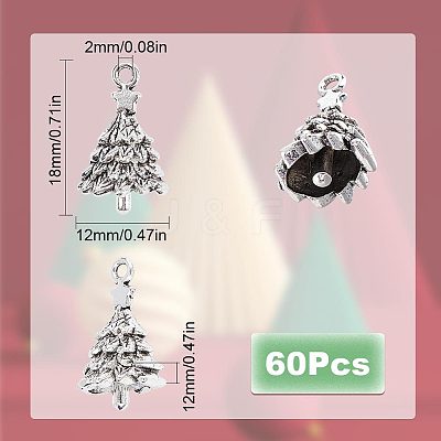 60Pcs Tibetan Style Alloy Pendants FIND-SC0004-74-1