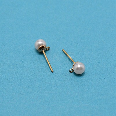 Iron Stud Earring Findings STAS-WH0029-02A-01-1-1