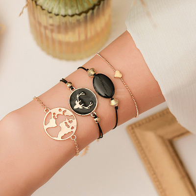 Alloy Link Bracelets Sets WH-WG8BA7E-01-1
