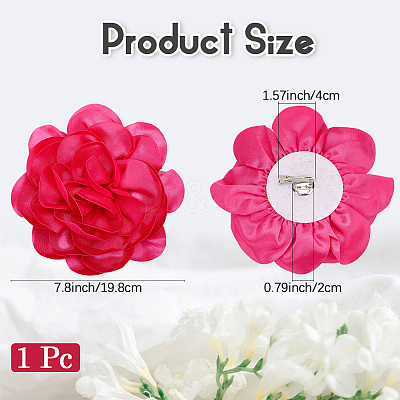 Flower Polyester Brooches JEWB-WH20003-04E-1