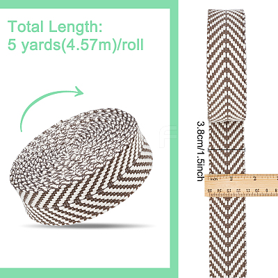 5 Yards Polycotton Jacquard Arrow Ribbon OCOR-WH0078-173B-1