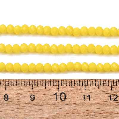 Yellow Imitation Jade Glass Faceted Rondelle Bead Strands X-GLAA-F001-3x2mm-11-1